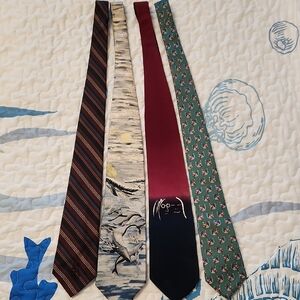 RETRO.  Men's Tie Collection - Multicolor Red and Black One Is Silk .